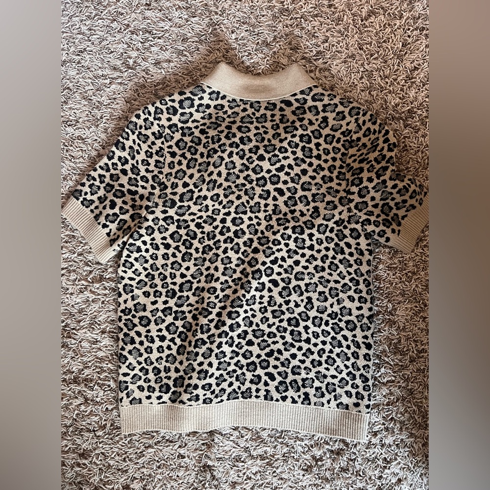 anthropologie leopard knit top - Picture 2 of 3